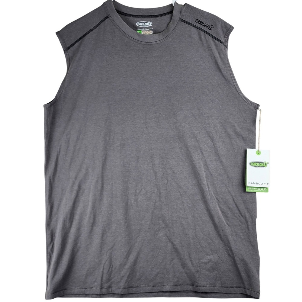 Cariloha Bamboo Fit Sleeveless Shirt Mens XL Gray Performance Activewear Core